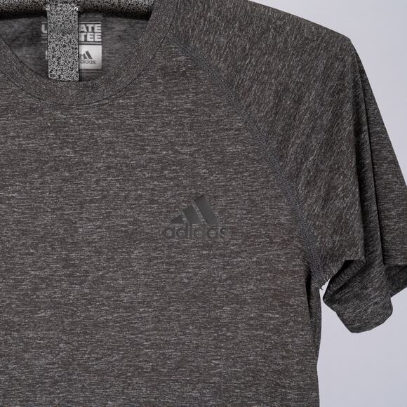 Adidas Short Sleeve Climalite Ultimate Tee Men's Size SMALL Heathered Gray - Picture 2 of 5